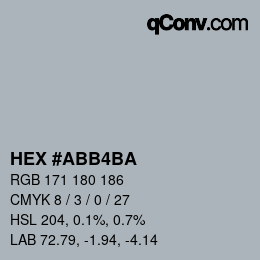 カラーコード: HEX #ABB4BA | qconv.com