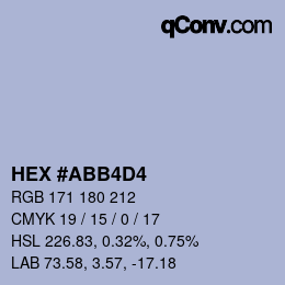 Color code: HEX #ABB4D4 | qconv.com