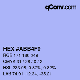 Color code: HEX #ABB4F9 | qconv.com