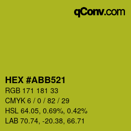 カラーコード: HEX #ABB521 | qconv.com