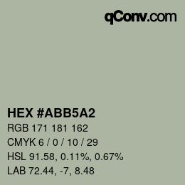 カラーコード: HEX #ABB5A2 | qconv.com