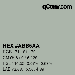 Color code: HEX #ABB5AA | qconv.com