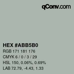 カラーコード: HEX #ABB5B0 | qconv.com