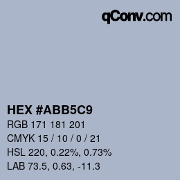 颜色代码: HEX #ABB5C9 | qconv.com