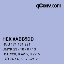 カラーコード: HEX #ABB5DD | qconv.com