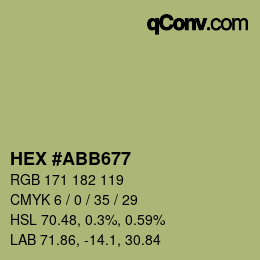 颜色代码: HEX #ABB677 | qconv.com