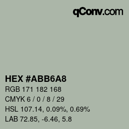 カラーコード: HEX #ABB6A8 | qconv.com