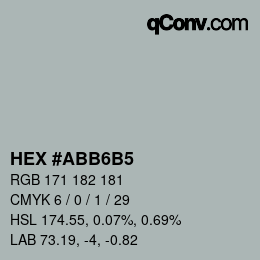 Color code: HEX #ABB6B5 | qconv.com
