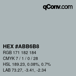 Color code: HEX #ABB6B8 | qconv.com