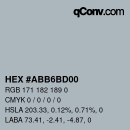 Color code: HEX #ABB6BD00 | qconv.com