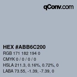Color code: HEX #ABB6C200 | qconv.com