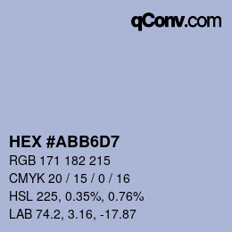 Color code: HEX #ABB6D7 | qconv.com