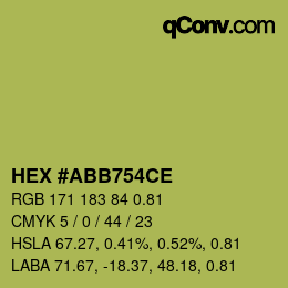 カラーコード: HEX #ABB754CE | qconv.com