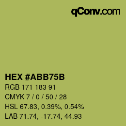 Color code: HEX #ABB75B | qconv.com