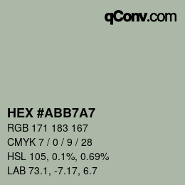 颜色代码: HEX #ABB7A7 | qconv.com