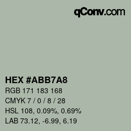 カラーコード: HEX #ABB7A8 | qconv.com