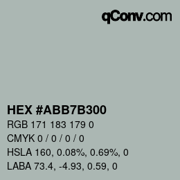 Farbcode: HEX #ABB7B300 | qconv.com