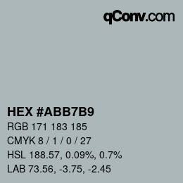 カラーコード: HEX #ABB7B9 | qconv.com