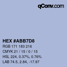 Color code: HEX #ABB7D8 | qconv.com