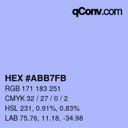 カラーコード: HEX #ABB7FB | qconv.com
