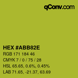 Color code: HEX #ABB82E | qconv.com