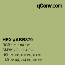 カラーコード: HEX #ABB879 | qconv.com