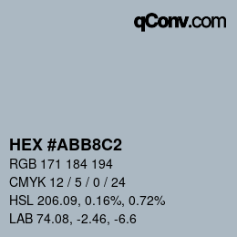 Color code: HEX #ABB8C2 | qconv.com