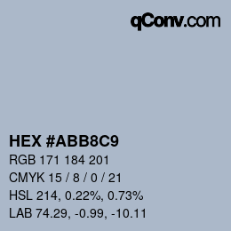 Color code: HEX #ABB8C9 | qconv.com