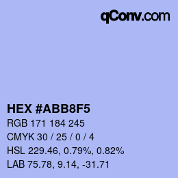 カラーコード: HEX #ABB8F5 | qconv.com