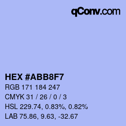 Color code: HEX #ABB8F7 | qconv.com