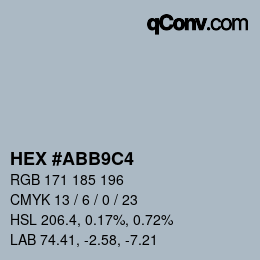Color code: HEX #ABB9C4 | qconv.com