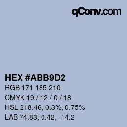 カラーコード: HEX #ABB9D2 | qconv.com