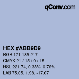 Color code: HEX #ABB9D9 | qconv.com