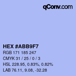 Color code: HEX #ABB9F7 | qconv.com