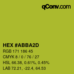カラーコード: HEX #ABBA2D | qconv.com