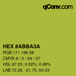 Color code: HEX #ABBA3A | qconv.com