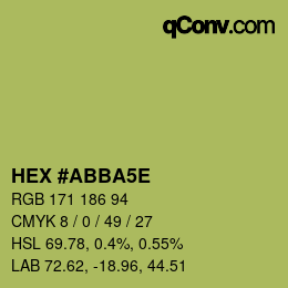 Code couleur: HEX #ABBA5E | qconv.com