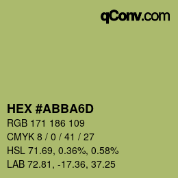 Color code: HEX #ABBA6D | qconv.com