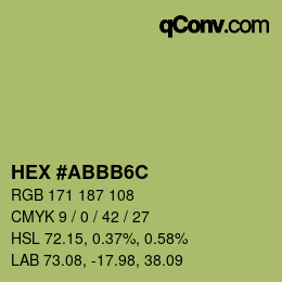 Color code: HEX #ABBB6C | qconv.com