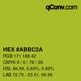 Color code: HEX #ABBC2A | qconv.com
