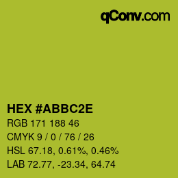 Color code: HEX #ABBC2E | qconv.com