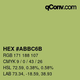 Color code: HEX #ABBC6B | qconv.com