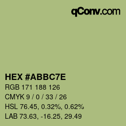 Color code: HEX #ABBC7E | qconv.com