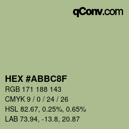 カラーコード: HEX #ABBC8F | qconv.com