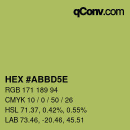 カラーコード: HEX #ABBD5E | qconv.com