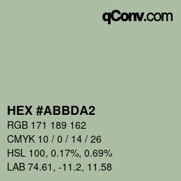 カラーコード: HEX #ABBDA2 | qconv.com