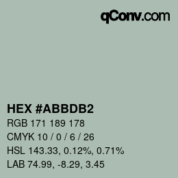颜色代码: HEX #ABBDB2 | qconv.com