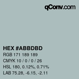 Color code: HEX #ABBDBD | qconv.com