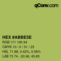 カラーコード: HEX #ABBE5E | qconv.com