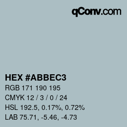 Color code: HEX #ABBEC3 | qconv.com